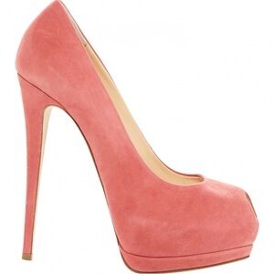 Giuseppe Zanotti Sharon 130 coral pink suede peep-toe platform pump 38 8 $795